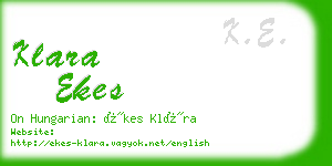 klara ekes business card